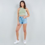 Wholesale mineral Washed Tank Top Pack Hip Ribbed Slimming Fit No Padding Nylon