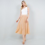 Wholesale waisted Pleated Calf Skirt Pack Lightweight Breathable Material Thigh