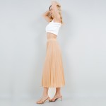 Wholesale waisted Pleated Calf Skirt Pack Lightweight Breathable Material Thigh