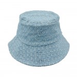 Wholesale do Everything Love Distressed Denim Bucket Hat Sequin Details One Fits