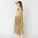 Do Everything In Love Pleated Metallic Poncho With Tassel Drawstring 

- One Size Fits Most (0-14)
- 100% Polyester