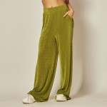 Wholesale waisted Slinky Leg Pants pack Waistline Two Side Pockets Polyester Sp