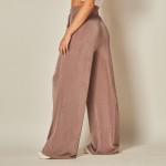 Wholesale waisted Slinky Leg Pants pack Waistline Two Side Pockets Polyester Sp