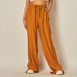 Wholesale waisted Textured Leg Pants pack Drawstring Waistline Two Side Pockets
