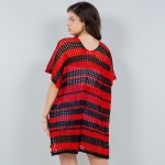 Wholesale v Neck Open Knit Poncho Lace Up Sides One Fits Most Polyester