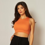 Wholesale cropped Razorback Tank Top Ribbed Slimming Fit Nylon Spandex