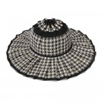 Wholesale foldable Pleated Straw Sun Hat Inner Drawstring Chin Fastener