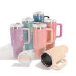 Wholesale rhinestone Solid Color oz Double Wall Stainless Steel Vacuum Tumbler H