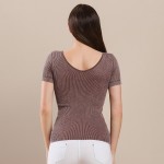 Wholesale short Sleeve Ribbed Seamless Tank Ribbed Seamless Fitted Silhouette Sm