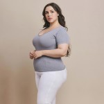 Wholesale short Sleeve Ribbed Seamless Tank Ribbed Seamless Fitted Silhouette Sm