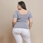 Wholesale short Sleeve Ribbed Seamless Tank Ribbed Seamless Fitted Silhouette Sm