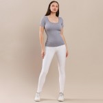 Wholesale short Sleeve Ribbed Seamless Tank Ribbed Seamless Fitted Silhouette Sm