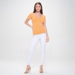 Wholesale short Sleeve Ribbed Seamless Tank Ribbed Seamless Fitted Silhouette Sm
