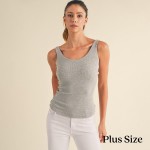 Wholesale ribbed Seamless Scoop Neck Tank Top Built Wireless Bra Removable Cups