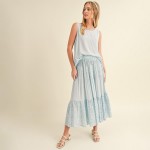 Wholesale long Lightweight Linen Like Tank Top Round Neck Line Light Weight Line