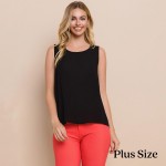 Wholesale long Lightweight Linen Like Tank Top Round Neck Line Light Weight Line