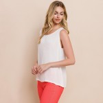 Wholesale long Lightweight Linen Like Tank Top Round Neck Line Light Weight Line