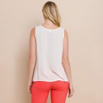 Wholesale long Lightweight Linen Like Tank Top Round Neck Line Light Weight Line