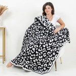 Wholesale super Soft Leopard Print Brushed Poly Microfiber Throw Blanket Reversi