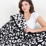 Wholesale super Soft Leopard Print Brushed Poly Microfiber Throw Blanket Reversi