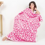 Wholesale super Soft Leopard Print Brushed Poly Microfiber Throw Blanket Reversi