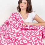 Wholesale super Soft Leopard Print Brushed Poly Microfiber Throw Blanket Reversi