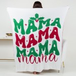 Wholesale super Soft MAMA Christmas Colors Brushed Poly Microfiber Throw Blanket