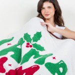 Wholesale super Soft MAMA Christmas Colors Brushed Poly Microfiber Throw Blanket
