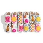 Wholesale plush Leopard Slide Slippers US Women s S M M L Polyester Rubber Sole