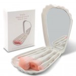 Shell Compact Mirror With Brush Set - 5 Makeup Brushes Included ...