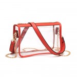 Wholesale clear Crossbody Bag Vegan Leather Trim Two Removable Straps Zip Closur