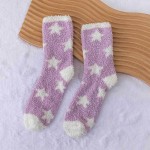 Wholesale soft Plush Knit Star Socks pack One Fits Most Adult Assorted Colors Po