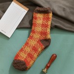 Wholesale soft Plush Knit Plaid Socks One Fits Most Adult Assorted Colors Poly M
