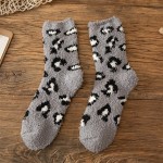 Wholesale soft Plush Knit Leopard Print Socks pack One Fits Most Adult Assorted