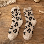 Wholesale soft Plush Knit Leopard Print Socks pack One Fits Most Adult Assorted