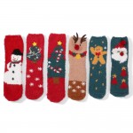 Wholesale soft Plush Knit Christmas Socks pack One Fits Most Adult Assorted Colo