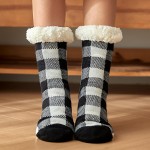 Wholesale assorted Plaid Sherpa Socks pack Sherpa Lined Rubber Dot Traction Bott
