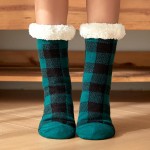 Wholesale assorted Plaid Sherpa Socks pack Sherpa Lined Rubber Dot Traction Bott