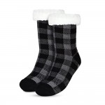 Wholesale assorted Plaid Sherpa Socks pack Sherpa Lined Rubber Dot Traction Bott