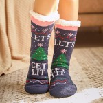 Wholesale assorted Christmas Sherpa Socks pack Sherpa Lined Rubber Dot Traction