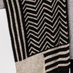 Wholesale fuzzy Chevron Stripes Ruana Wrap One Fits Most Polyester Acrylic