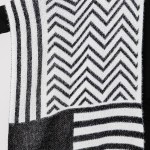 Wholesale fuzzy Chevron Stripes Ruana Wrap One Fits Most Polyester Acrylic