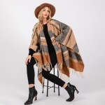 Wholesale aztec Pattern Ruana Wrap Tassels One Fits Most Polyester