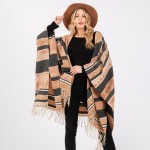 Wholesale soft Knit Geometric Western Print Ruana Tassels One Fits Most Polyeste