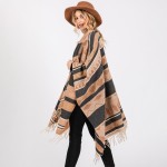 Wholesale soft Knit Geometric Western Print Ruana Tassels One Fits Most Polyeste