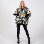 Wholesale fuzzy Aztec Ruana Wrap Stitched Edge Details One Fits Most Polyester