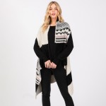 Wholesale aztec Stripes Fuzzy Knit Vest One Fits Most Acrylic Nylon