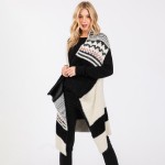 Wholesale aztec Stripes Fuzzy Knit Vest One Fits Most Acrylic Nylon
