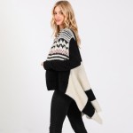 Wholesale aztec Stripes Fuzzy Knit Vest One Fits Most Acrylic Nylon