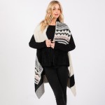 Wholesale aztec Stripes Fuzzy Knit Vest One Fits Most Acrylic Nylon